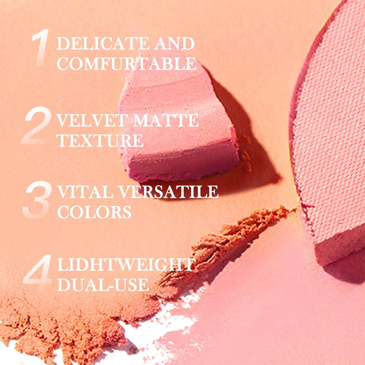 Rose Pink Matte Blush — Radiant Glow, Easy Blend, Long-Lasting Waterproof Formula