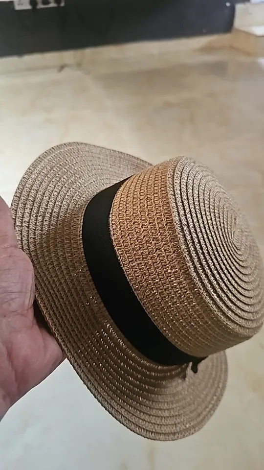 Chapeau de Soleil Femme COKK | Chapeau Panama Été en Paille avec Nœud Papillon | Élégant et Décontracté photo review