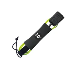 Premium Surf Leg Rope with TPU and Stainless Swivels - 6-10ft Adjustable Surfboard Leash (10ft Green)