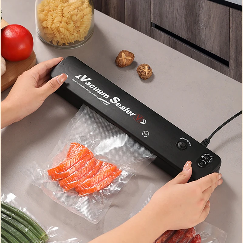 Vacuum Seal Bag and Sealing Machine Combo 2 in 1 Dual Mode Food Saver for Fruits Meat Snacks Sous Vide Preservation W/ 60 Bags