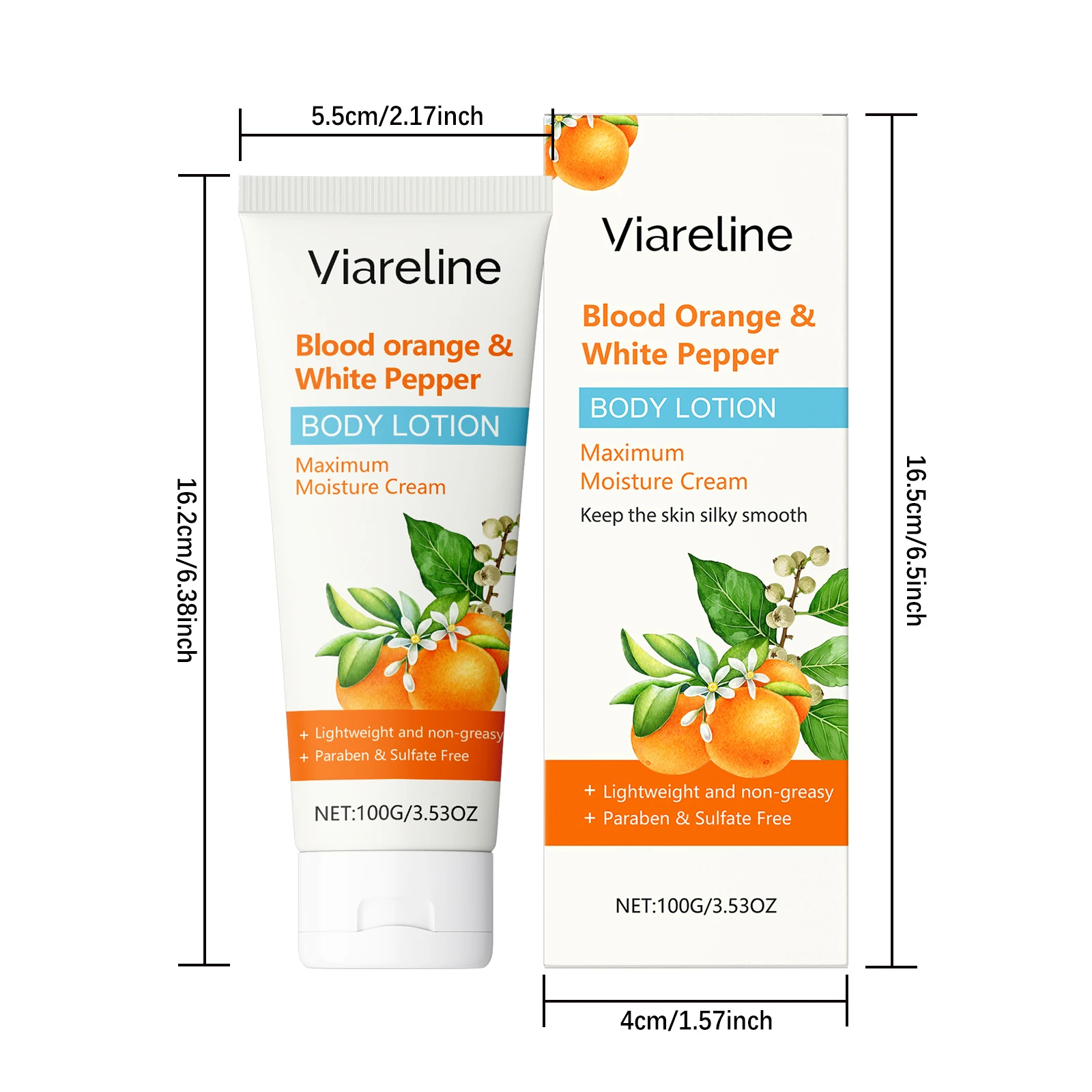 Viareline Blood Orange & White Pepper Body Lotion: Whitening and Moisturizing