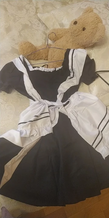 Conjunto de vestido de roupa de animação de empregada Lolita fofa