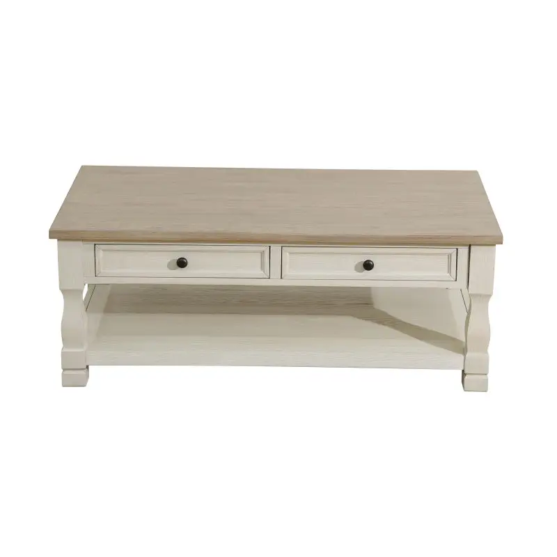 Light Brown MDF Top and White Oak Drawer Living Room Coffee Table