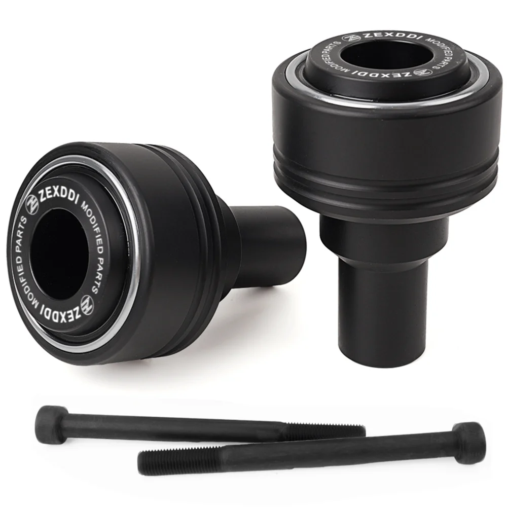 MZS Motorcycle Frame Sliders For Kawasaki Z900 / Z900RS (2017-2023) – No-Cut Crash Protectors, Black