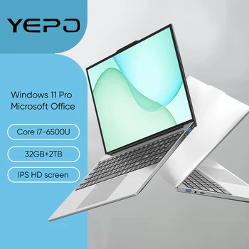 YEPO 15.6 "Laptop Intel Core i7-6500U 32GB RAM 2048GB SSD ROM 5000mAh Windows 11 Pro  Gaming Laptop Office Study PC