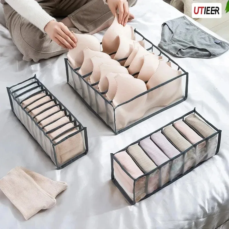 

Underwear Bra Socks Storage Box Clothes Organizer Box Cabinet Drawer Foldable 6/11 Grid Organizer wardrobe Separator Storage Box