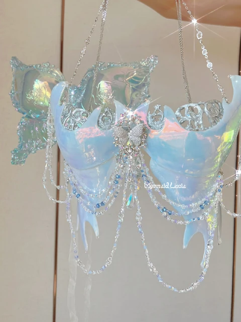 Pearl Glossy Resin Mermaid Corset Bra Top Cosplay Costume Patent-Protected