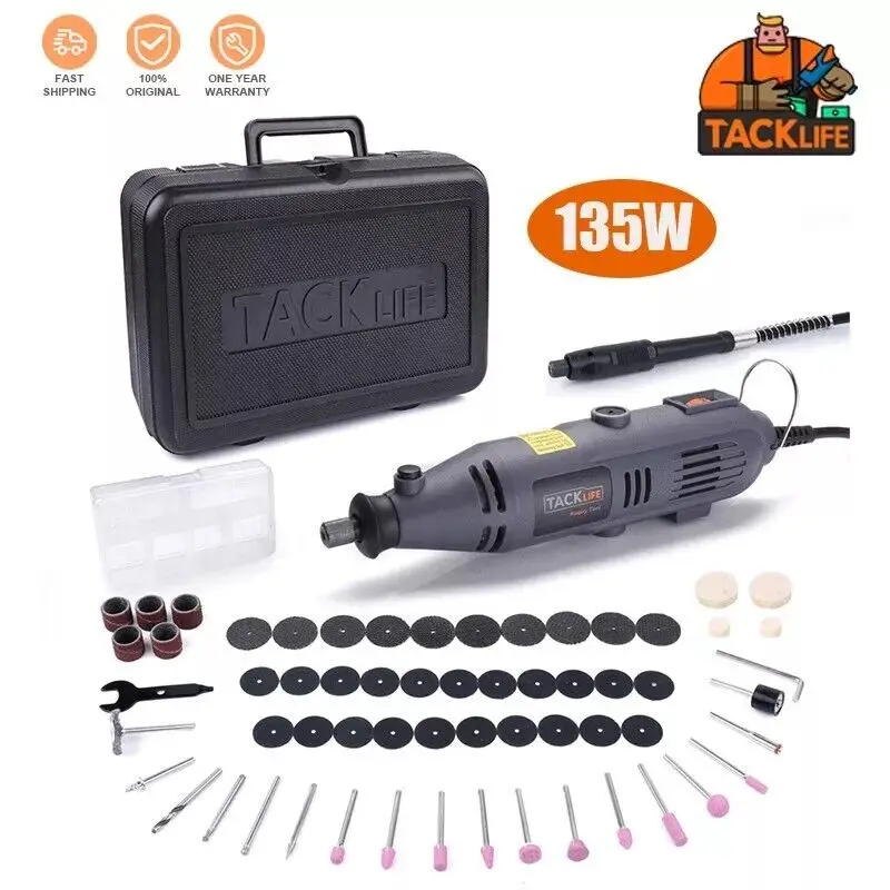 Tacklife Rtd34Ac Utensile Rotante 135W 60 Pcs Smerigliatrice Elettrica 24H Spedizione Dalla Spagna