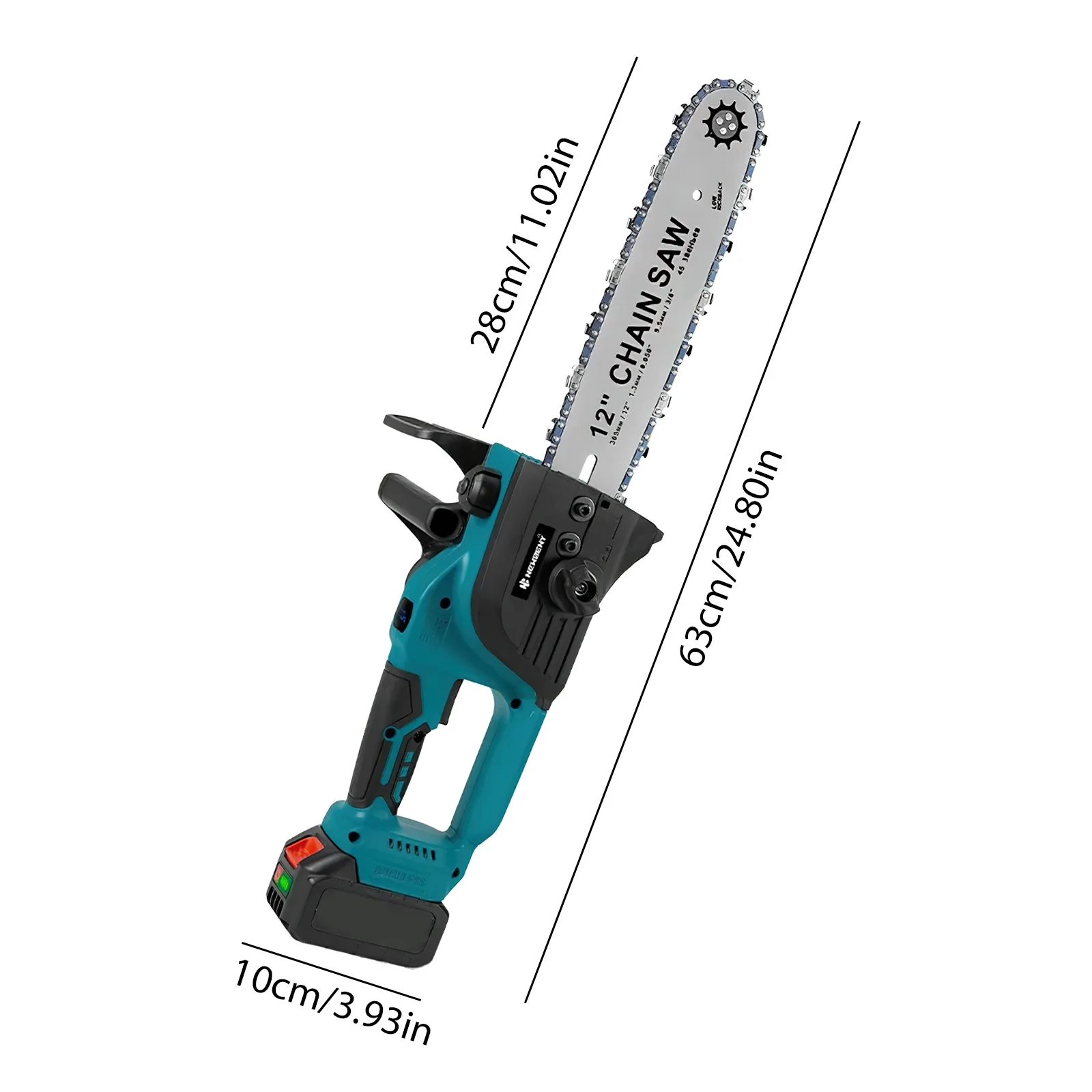 Kabellose 12-Zoll Tragbare Elektrische Kettensäge Gartenwerkzeug, Kompatibel mit Makita 18V Akku-Kettensäge Wiederaufladbar – Detail 8