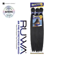 Sensationnel XPRESSION 3X Ruwa Synthetic Hair Braids Pre-Stretched Braid 24" - Lightweight, Easy to Install 2