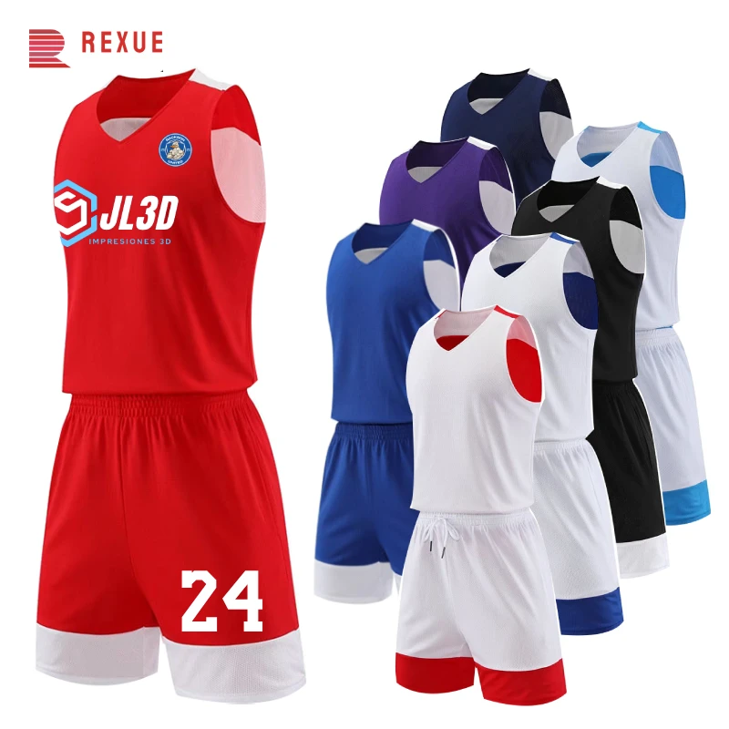 Oversized Reversible Basketball Jersey Sets For Men Double Side Sports Vest Add Any Team Name Number Personalized Kid Jersey