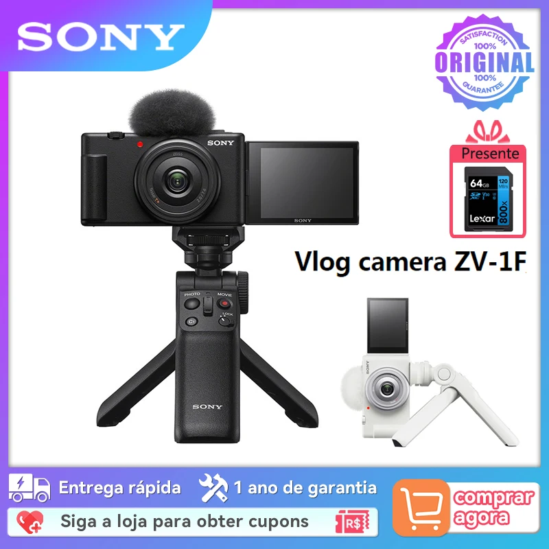  알파 ZV-1F ZV1F APS-C 광각 대형 조리개 고정 초점 비이동식 렌즈 미러리스 카메라, 20mm F2 렌즈 키트 포함