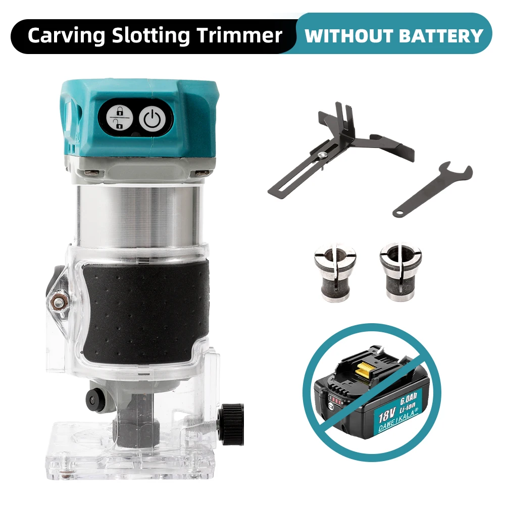 OWJHE 5-Gang Bürstenloser Elektrischer Handtrimmer Kabelloser Holzfräser Holzbearbeitungs-Gravurfräser für Makita 18V Akku – Detail 1