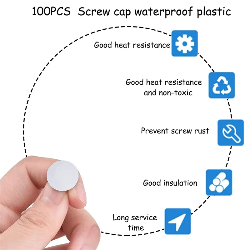 Plastic Screw Cap Covers 100pcs For Furniture Hardware