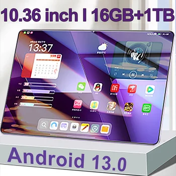 2025 Nuova versione globale 5G Tablet 16GB RAM 1TB ROM Tablet da 10.36 pollici Android 13.0 Pad 10 CoreTablet PC Dual Wifi Dual SIM Card 1