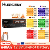 Batterie Lithium LiFePO4 Humsienk 12V 640Ah 8KWh avec BMS 250A intégré, surveillance en temps réel, plus de 15000 cycles profonds pour usage extérieur/domestique 1