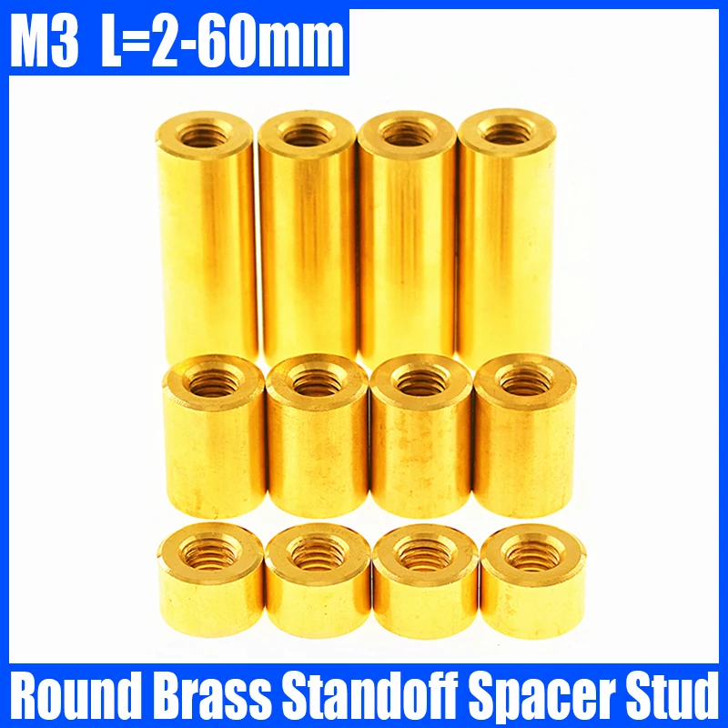 4PCSM3L260mmRoundBrassStandoffSpacerStudExtendLongNut