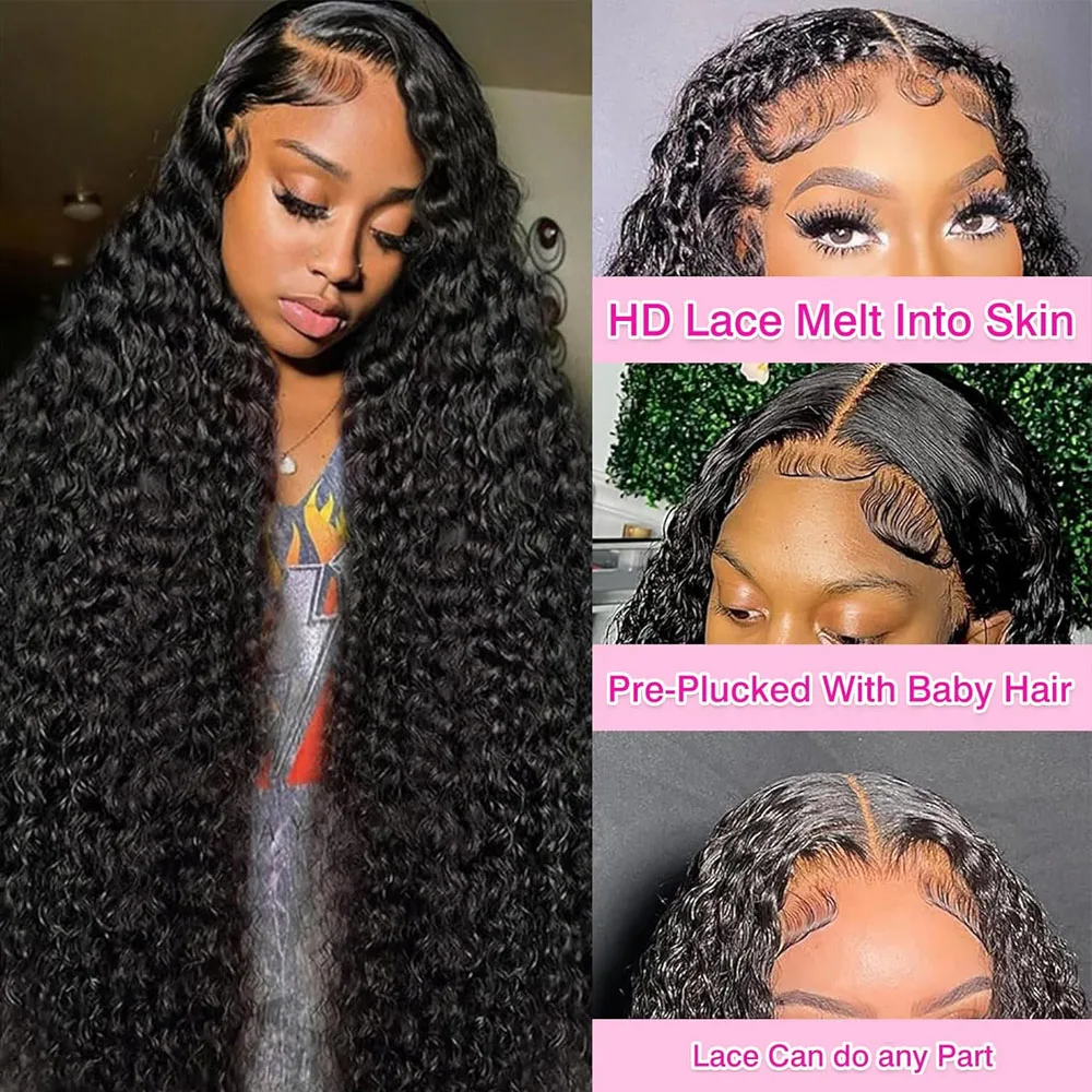 Perruque Lace Front Wig naturelle brésilienne vierge, cheveux bouclés, 13×4, densité 250, pre-plucked, avec cheveux naturels, pour femmes