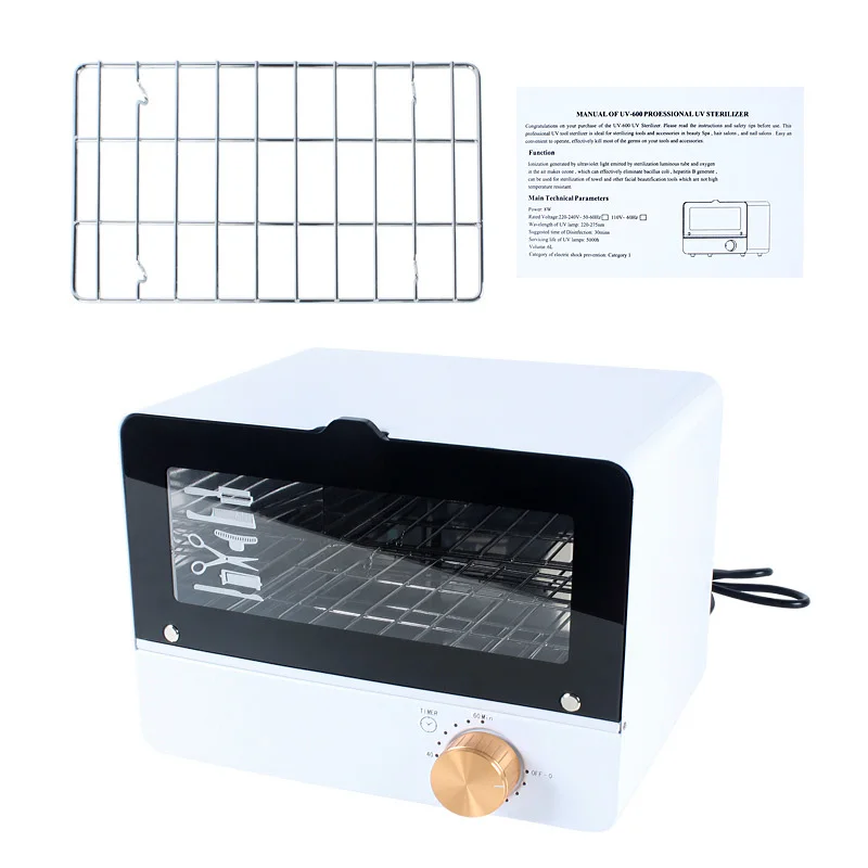 Salon UV Sanitizer Cabinet Professional Spa Ultraviolet Light disinfezione Box 6L asciugamano Cleaner Nails Art Tool Equipment - immagine 5