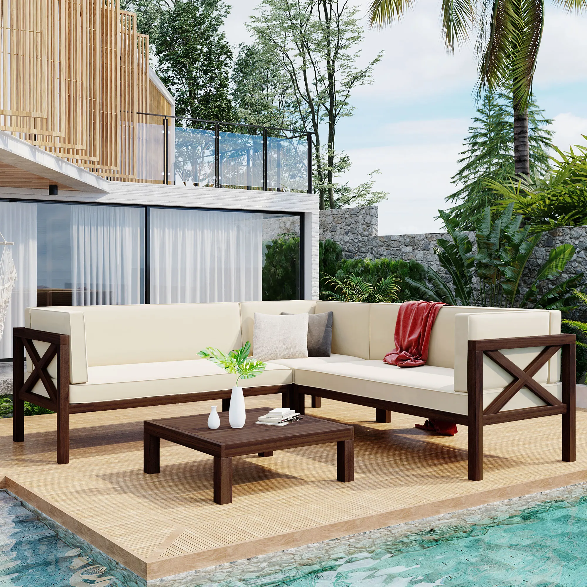 Hardwood patio set hotsell