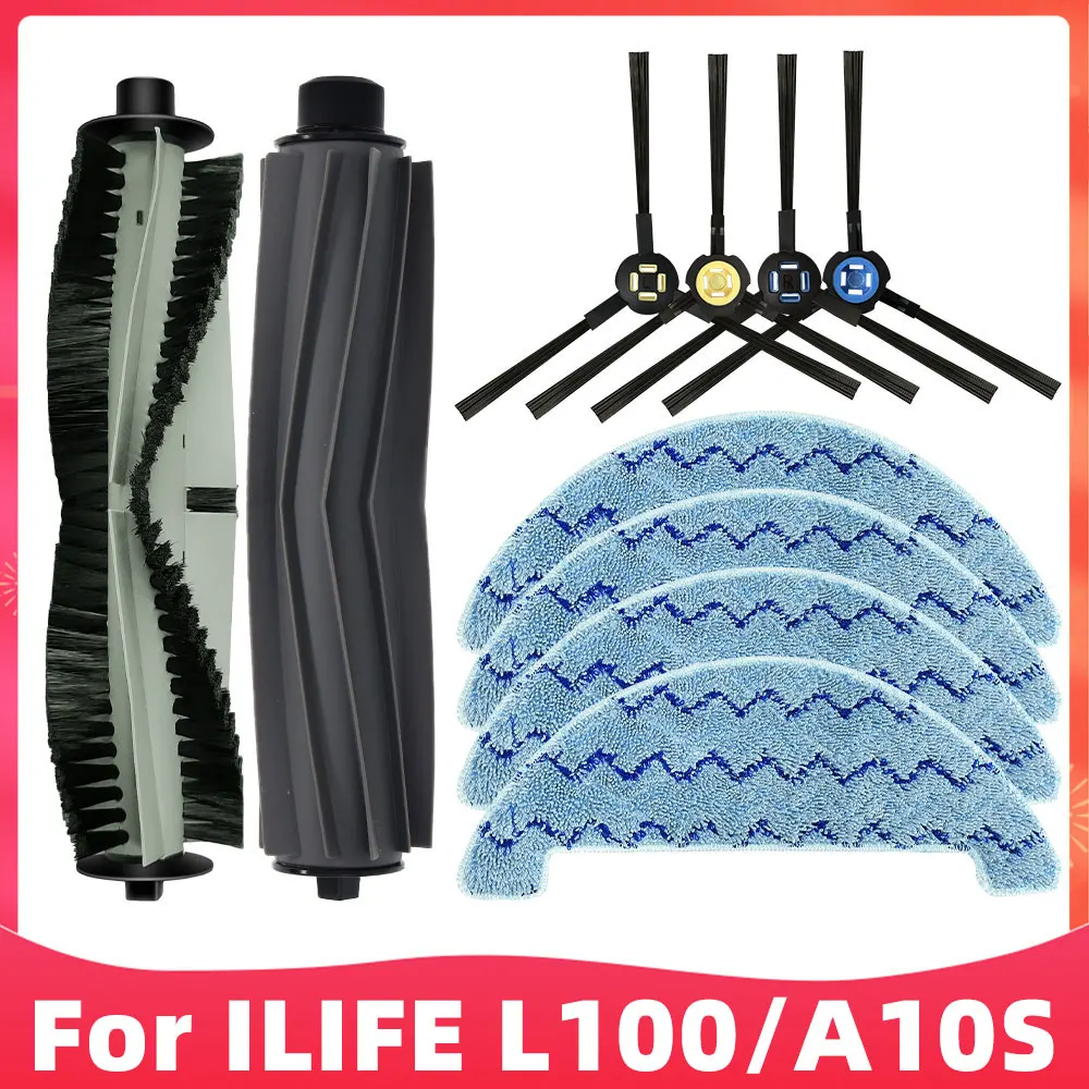 

Replacement For ILIFE L100 / A10S / A80 Plus Robot Vacuum Cleaner Spare Parts Accessories Main Side Brush Mop Rag Cloth