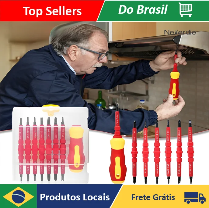 Kit De Ferramentas De Reparo Conjunto De Chave De Fenda 15 Em 1 Ferramenta Isolada Com Bits Magnetizados - Neverdie Store