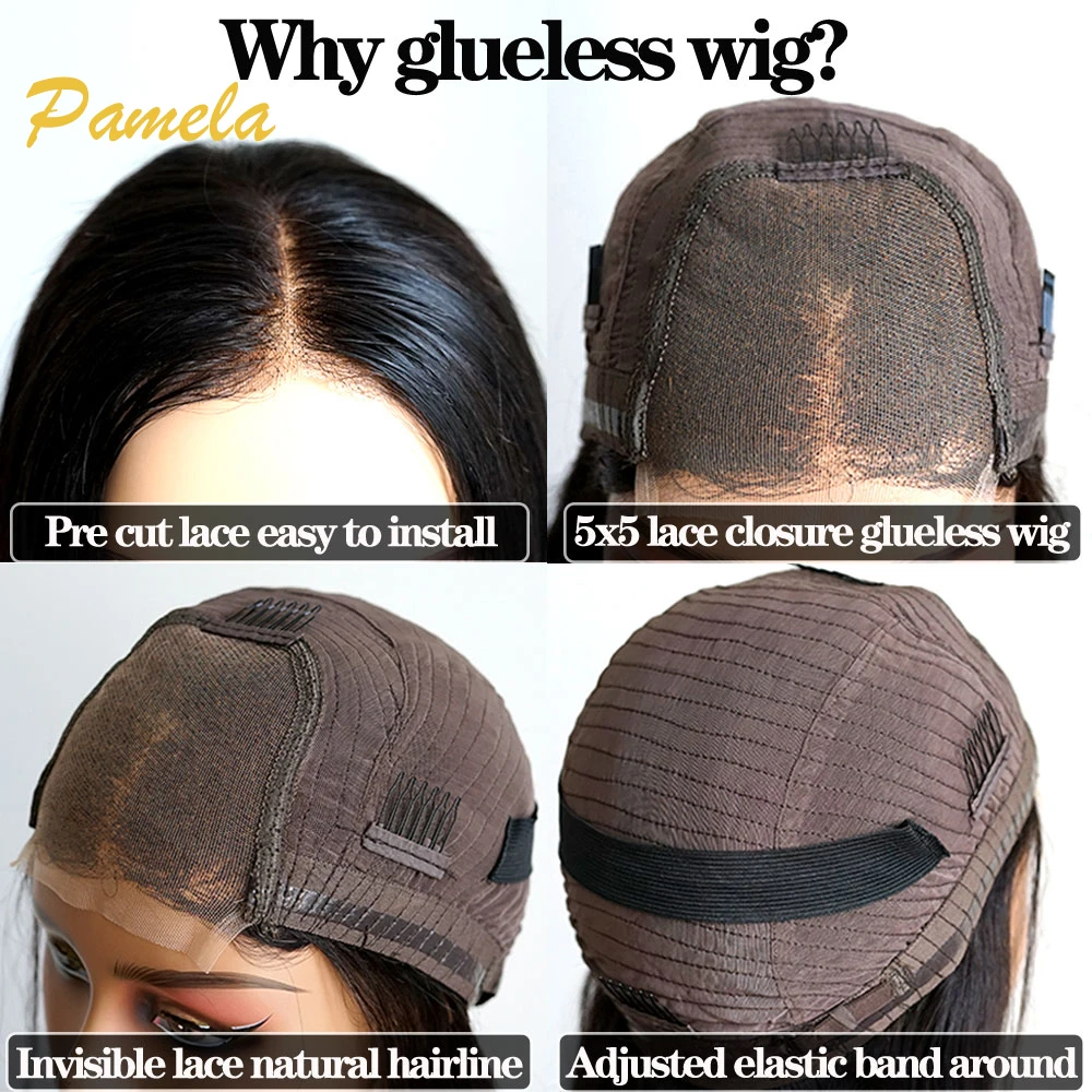 Short Bob Bone Straight 9x6 Transparent Lace Closure Wig Ombre 1b Burgundy Blonde Colored Human Hair Glueless Wig Ready To Wear