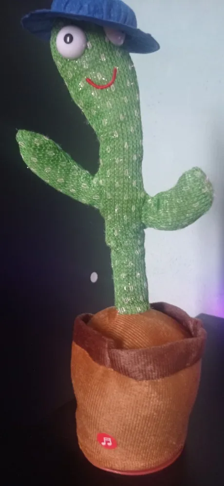 Kit 1/2 Cacto Dançante e Falante Interativo Recarregavel Reproduz Voz, Música, Dança, Luzes, Pelúcia Boneco Brinquedo+cabo photo review