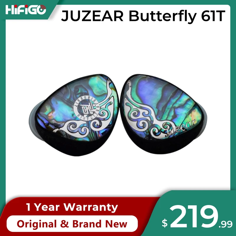 JUZEAR Butterfly 61T 6BA+1DD Hi-Fi In-Ear Monitors Earphones