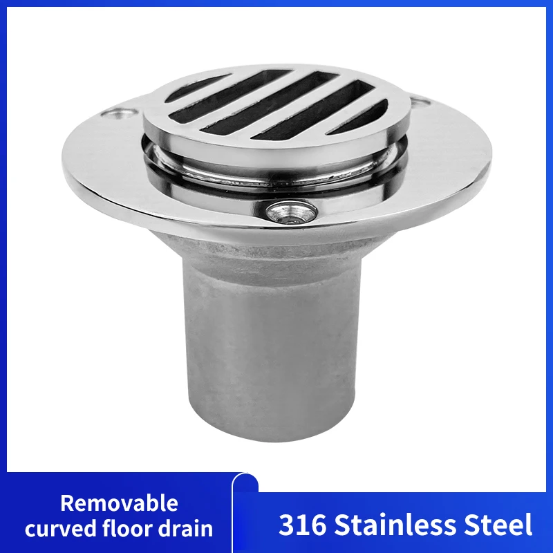 

Marine Removable 316 Stainless Steel Deck Drain For Boat Yacht Floor Deck Drainage Rowing Boats Fittings