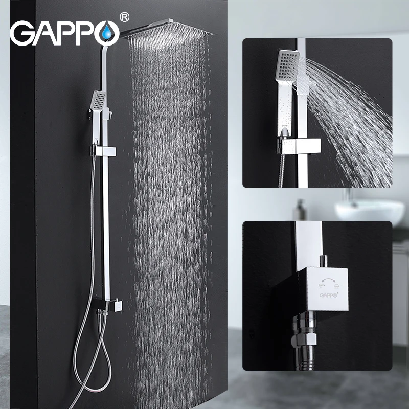 Bathroom Shower Faucets Bath Shower System Wall Mounted Faucet Mixer Tap Rain Set Waterfall ABS Panel Massage shower head,shower set