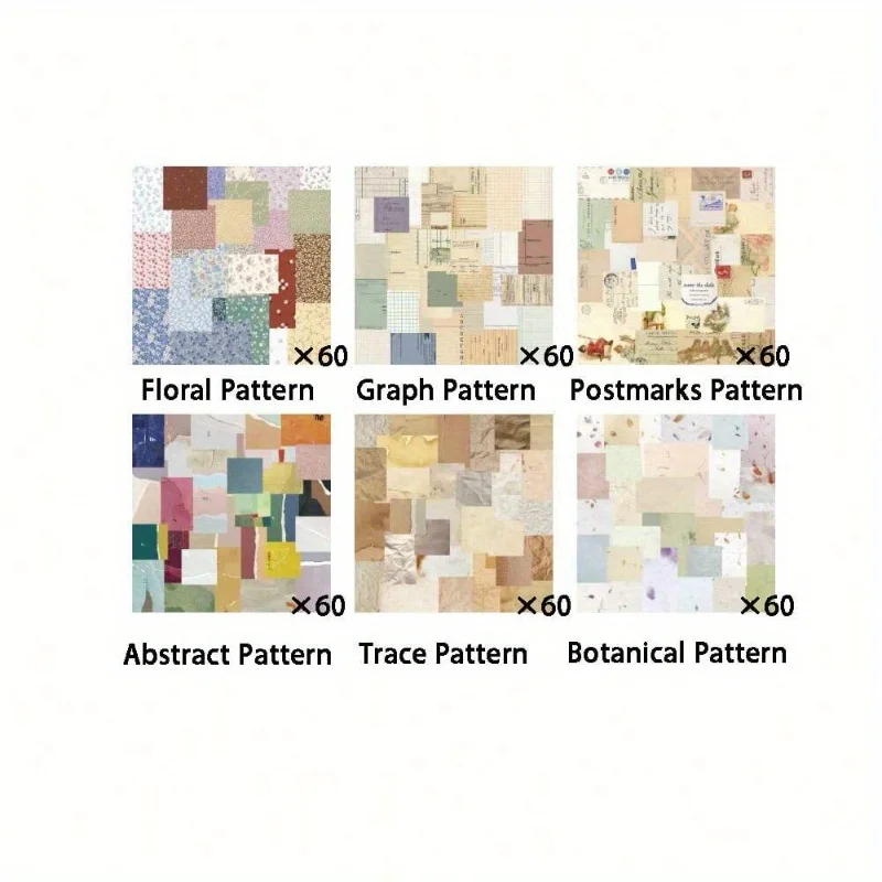 Aesthetic Scrapbook Paper Pack - 60 Sheets for Creative DIY Projects and Decor