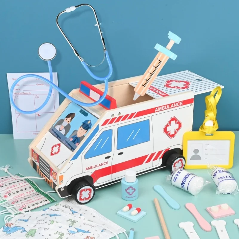 Wooden Doctor Kit For Kids,Pretend Playset For Toddlers With Medical Bag For Boys and Girls Fun Role Playing Game 5