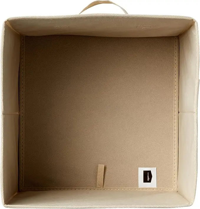 6-pack collapsible fabric storage bins, beige. 10.5x10.5x11 inches, ideal for organizing toys, clothes, or household items. 2