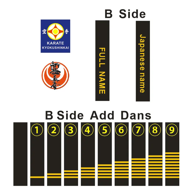 Kyokushin Black Belts Embroidery International Karate Federation
