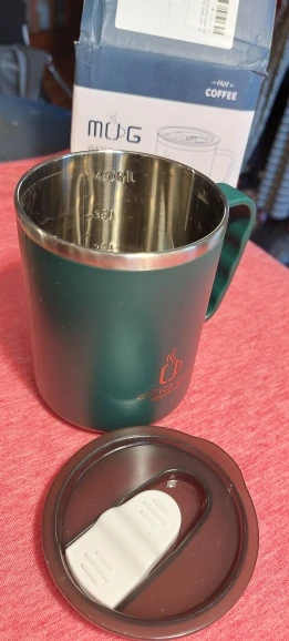 500ml/17oz 304 Stainless Steel Water Bottle Double Layers Coffee Mug Milk Cup With Plastic Lid And Handle photo review