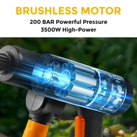 BABEQ 200Bar High Pressure Brushless Car Washer Gun Multiple Nozzles Electric Water Gun for Auto Home Wireless Car Washing Tools 2