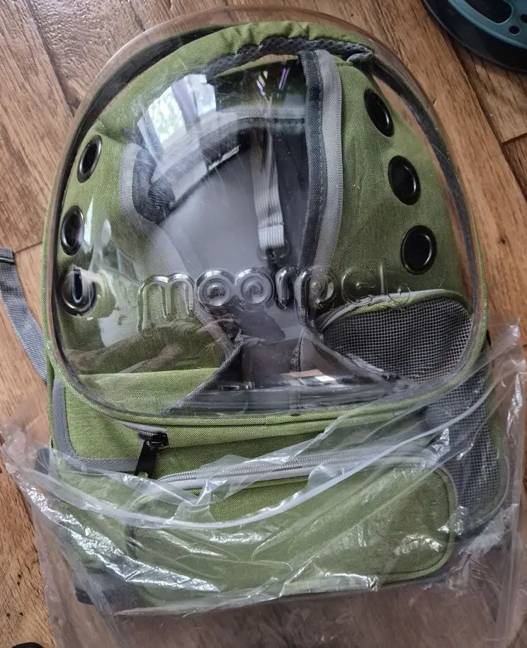 Sac de transport transparent pour chat et petit chien – Sac à dos respirant pour voyage et promenade photo review