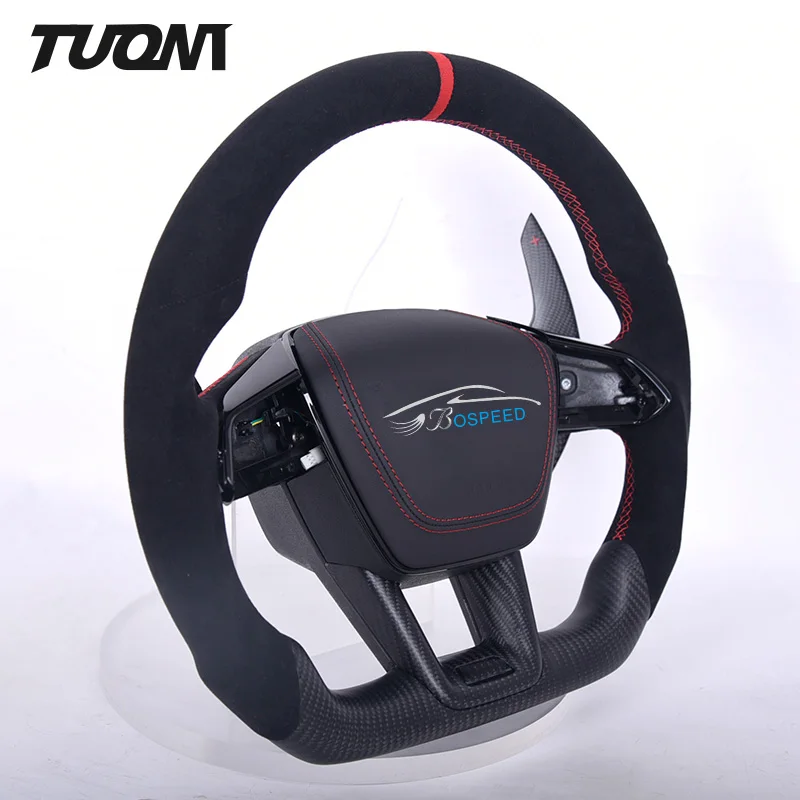 아우디 A3 B8 A4 B8 A6 C6 A8 Q3 Q6 S3 8V S6 Rs3 Rs6 TTS 8J MK2 R8 SQ5 Supra 단조 탄소 섬유 Led 자동차 스티어링 휠에 적합