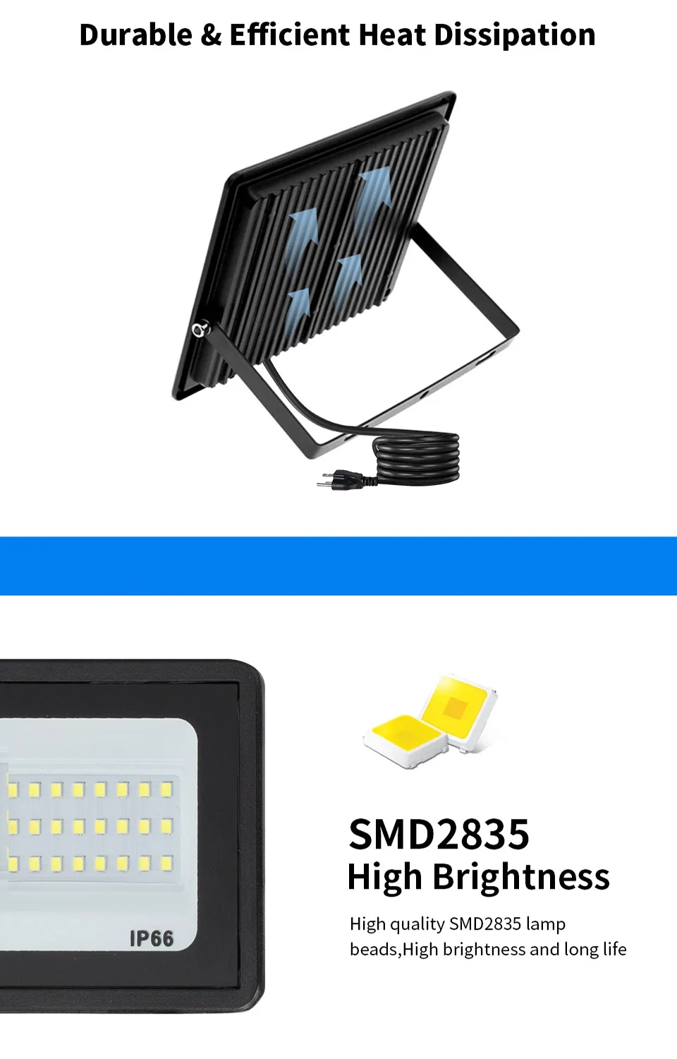 Description Picture 4 of itemLED Flood Light 10W 20W 30W 50W 100W 150W 200W AC110 Reflector Outdoor Spotlight Street Light Led Exterior Wall Lamp For Garden