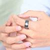 Trendy Stainless Steel Black Rings For Men Women Wedding Tungsten Carbide Rotatable Fidget Spinner Rings Anxiety Jewelry 6/8mm 2