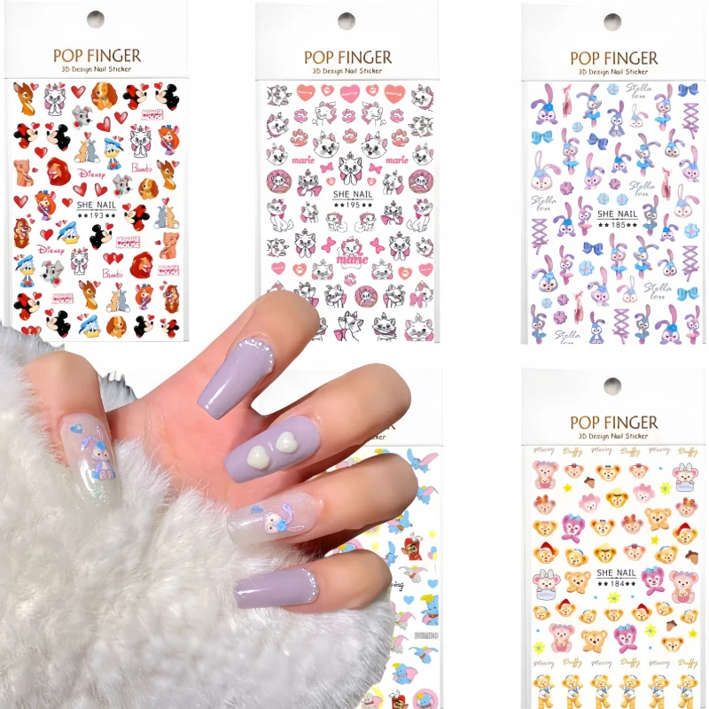Autocollants Ongles 3D Disney – Pop Finger Designs Variés