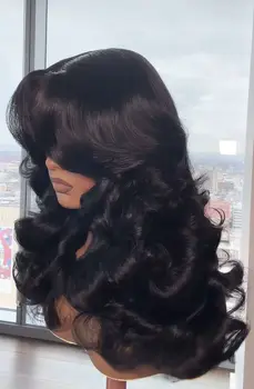 250% Density Body Wave Human Hair Wigs 13X4 Lace Front Human Hair Wig Pre Plucked Bleached Knots Wigs Human Hair 1
