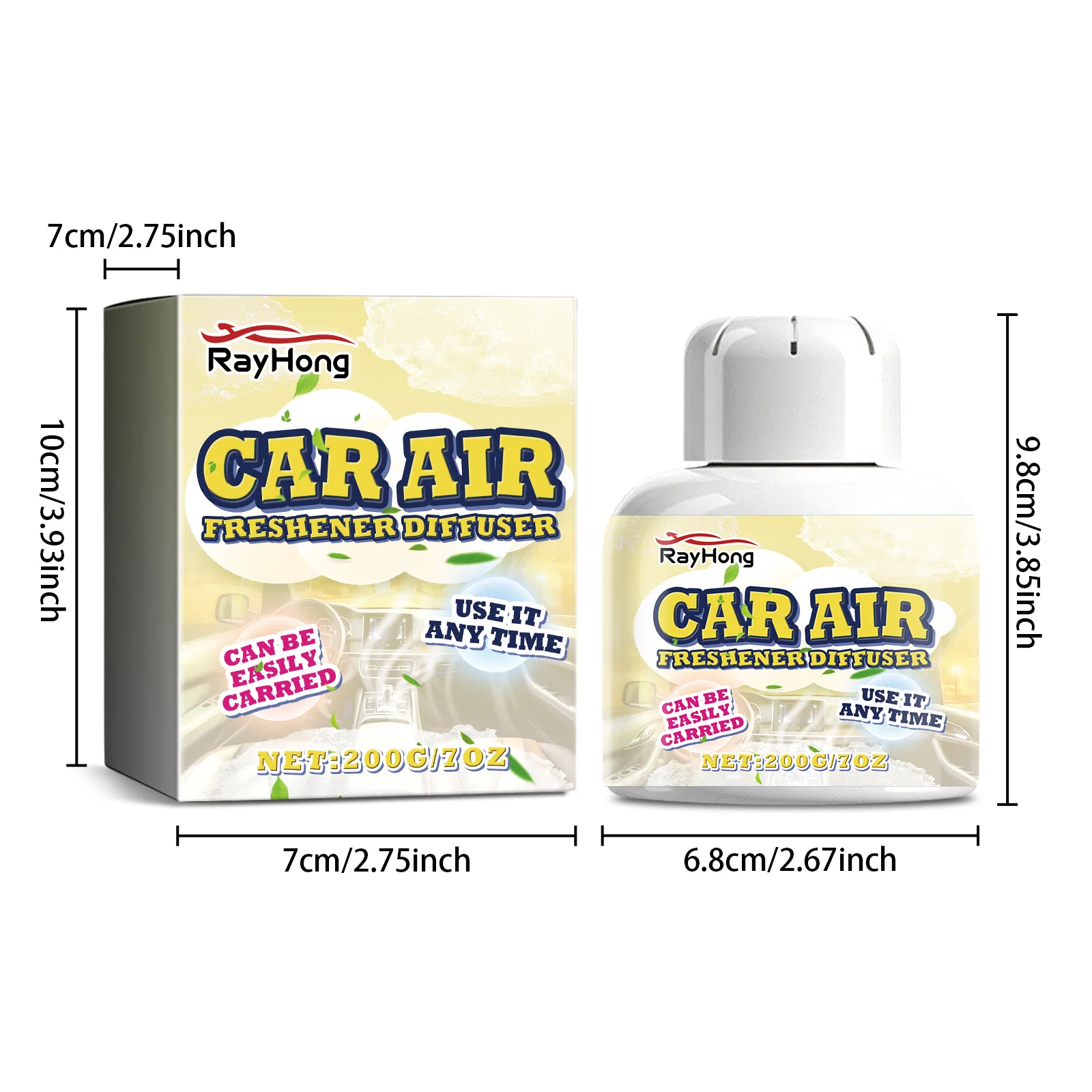 Rayhong 200g Air Freshener Car Bedroom Fragrance Remove Odor Smoke Smell Toilet Freshener Air Aroma Air Purification Magic Box