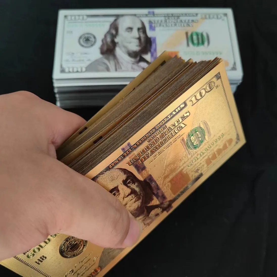 Gold Plated Banknote Commemorative Banknotes US 24k Gold Foil 100 Dollars Golden USD Paper Money for Collection