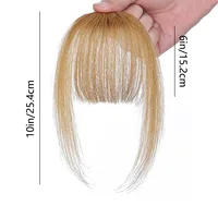 Frange française vaporeuse de cheveux humains avec des tempes, accessoires pour cheveux à frange incurvée, frange à Clip dans l'air, postiches Kawaii, changement rapide des cheveux 2