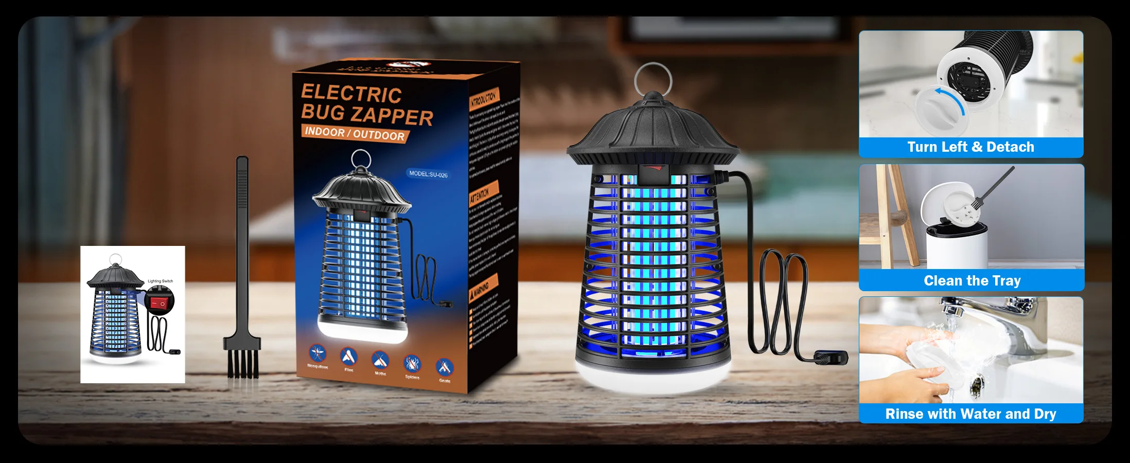 Electric Bug Zapper For Home And Garden Mosquito Killer Lamp_voghion.com