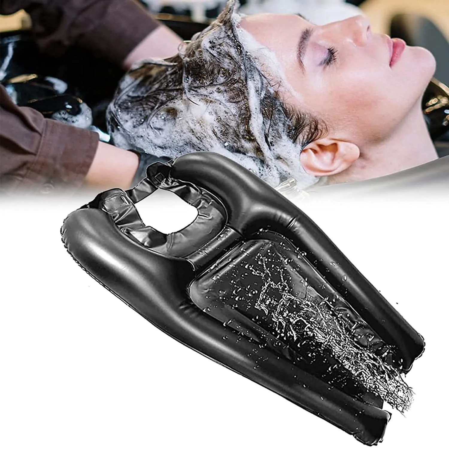 Inflatable Shampoo Bowl, Portable Hair Washing Tray for Bedside and in