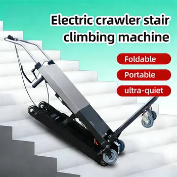 Carrello elettrico saliscale cingolato, con capacità di carico di 350 kg e autonomia di 1000 gradini, un carrello elettrico a lunghissima autonomia.