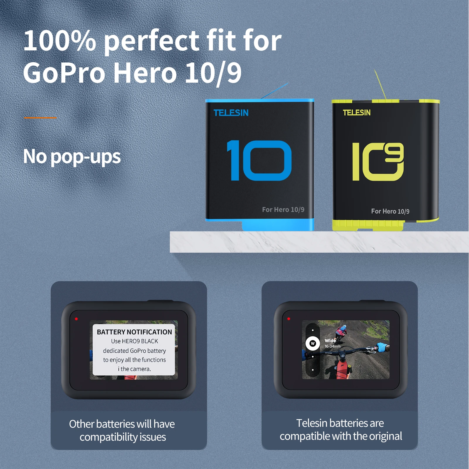 Telesin para Gopro 10 Bateria 1750 Mah Maneiras Levou Caixa de Carregador de Luz tf Cartão de Armazenamento da Bateria para Gopro Hero 10 Acessórios - Image 3